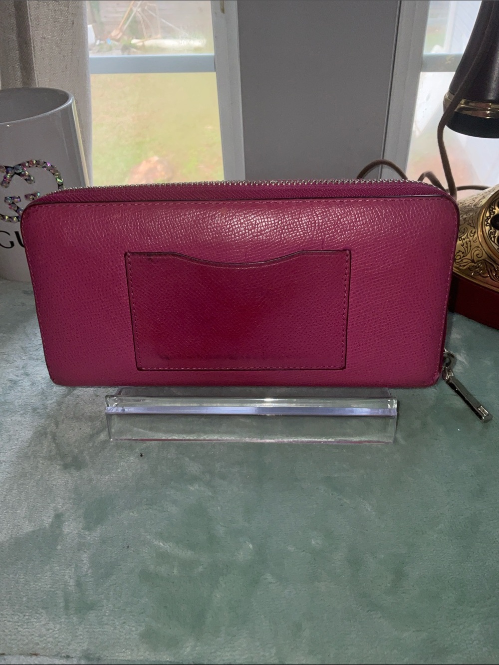 Coach Hot Pink Zip-Around Leather Wallet - Picture 4 of 8